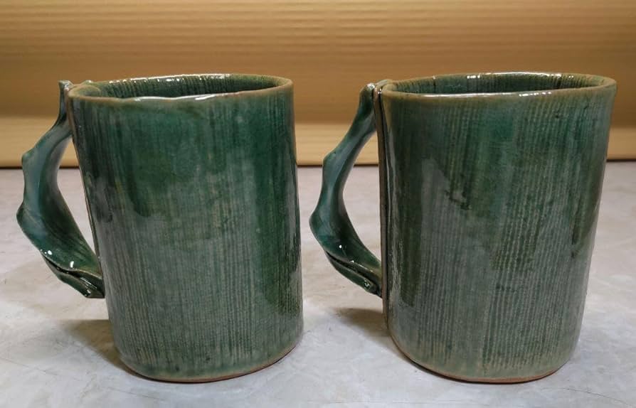 Amazon | 湯呑茶碗 コップ 取っ手付き 2個セット 九谷焼作家